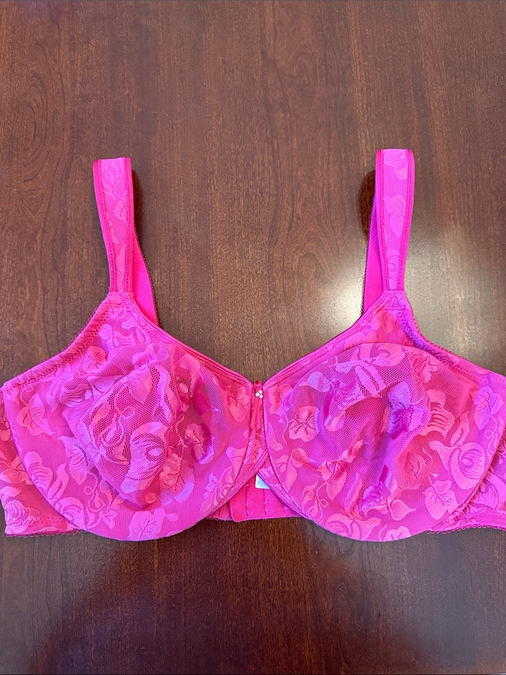 Wacoal Floral Lace Full-Cup Bra in Hot Pink